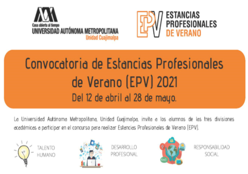 Convocatoria de Estancias Profesionales de Verano (EPV) 2021